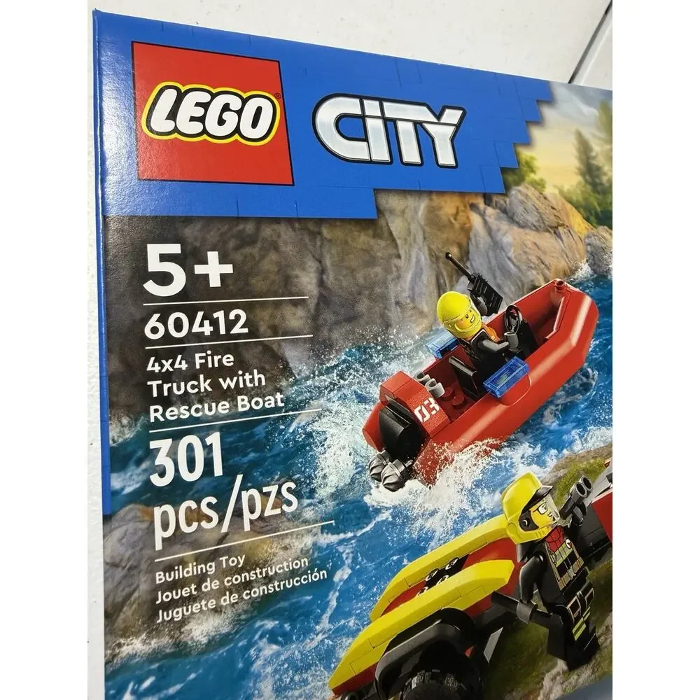 LEGO CITY: 4x4 Fire Truck with Rescue Boat (60412) NIB